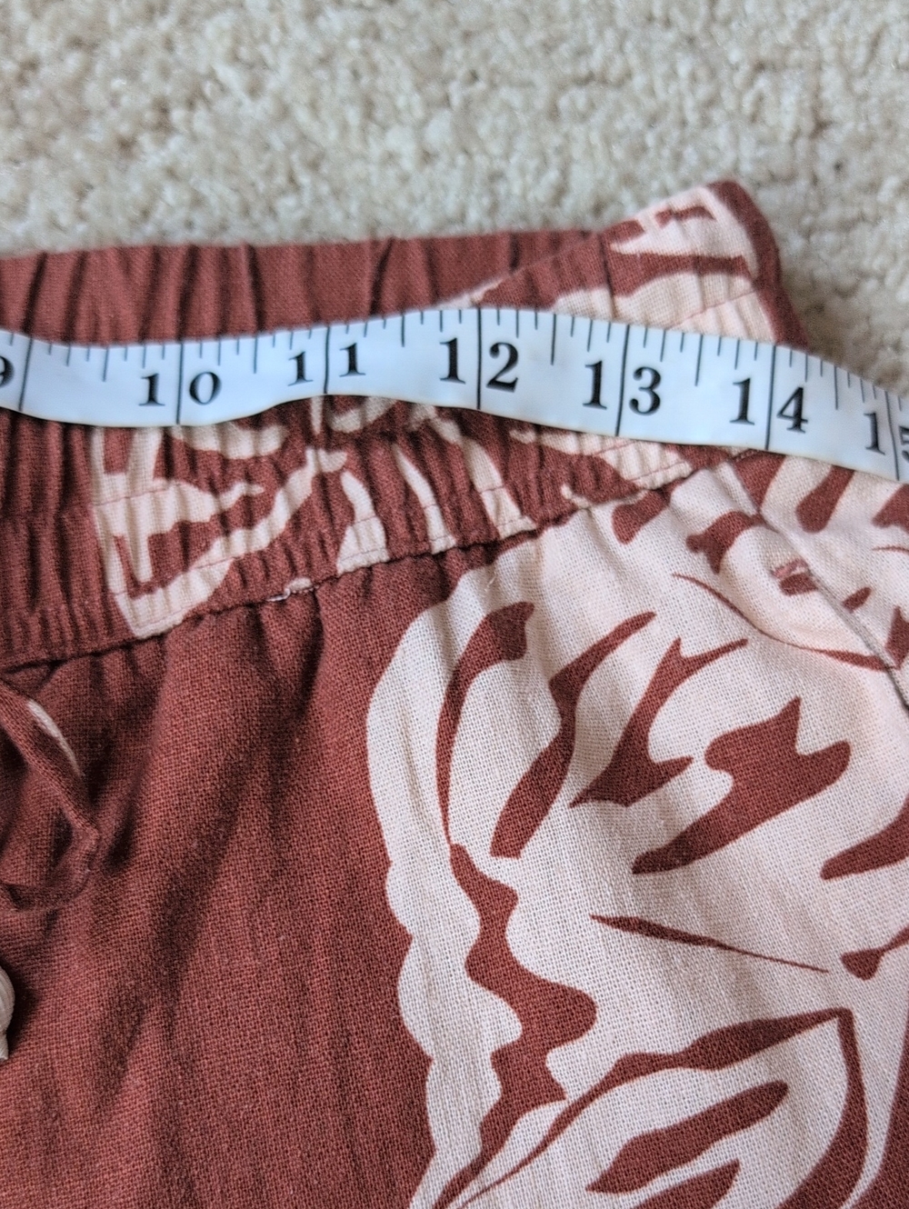 Rachel Zoe Rust and Cream Shell-Print Wide Leg Pants S - Picture 10 of 13